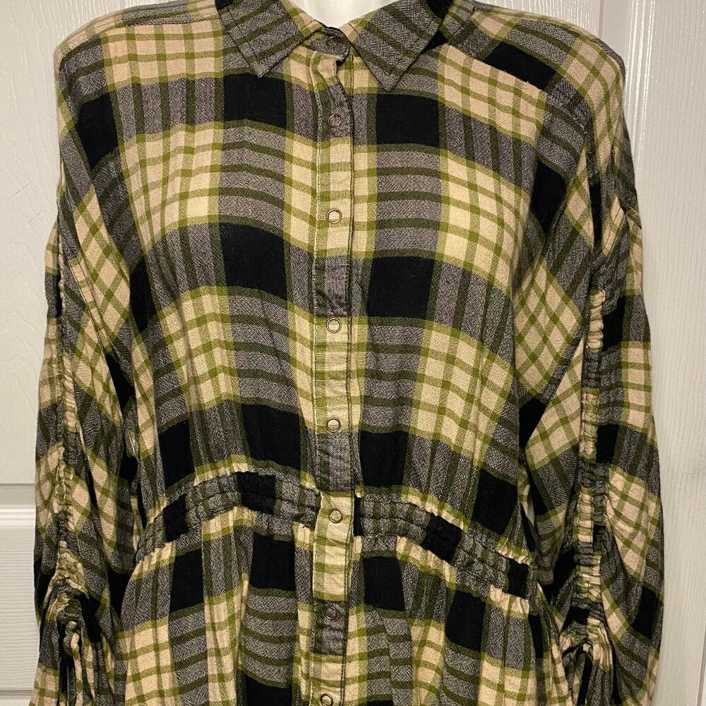 Free People Flannel Blouse